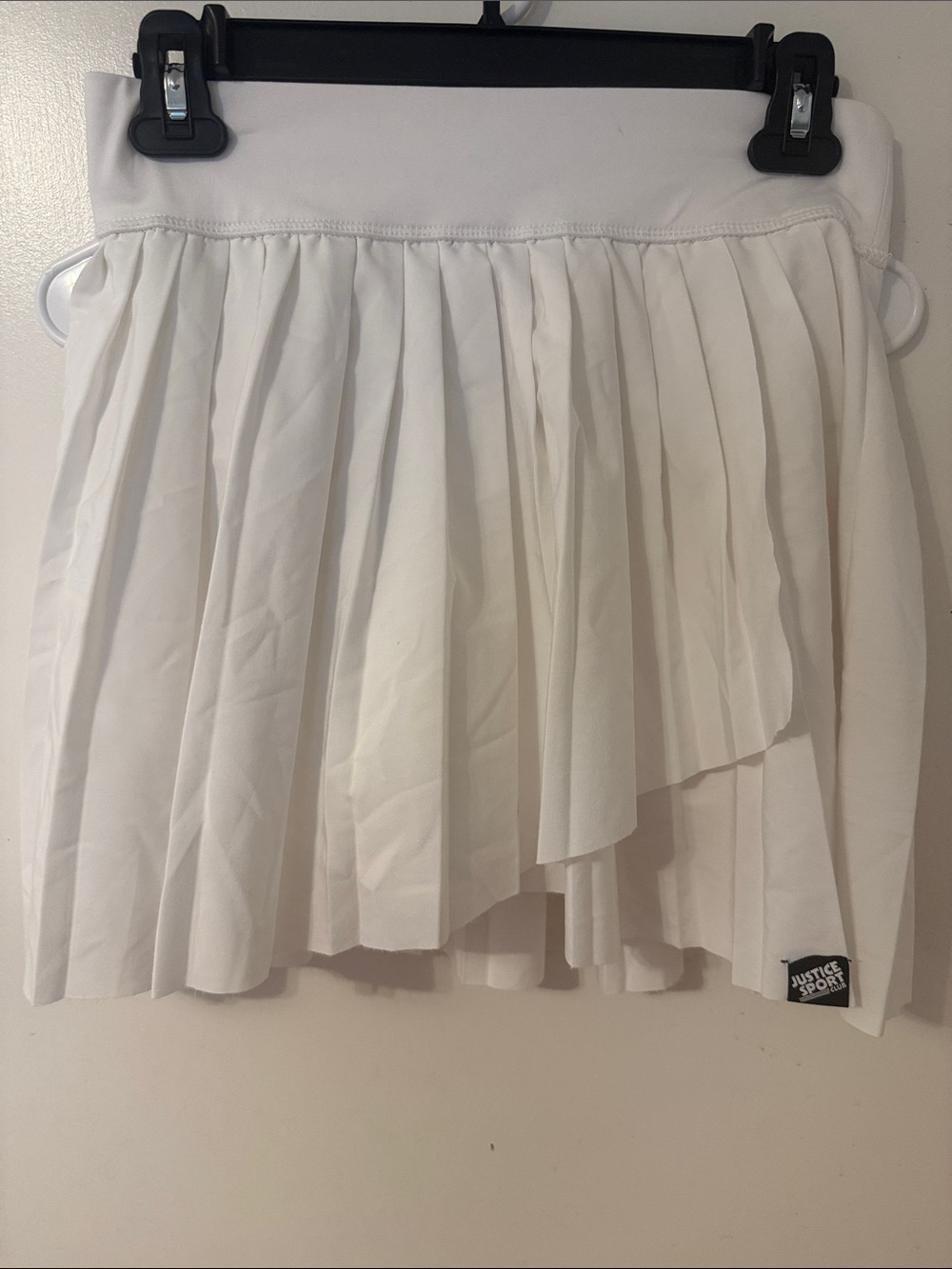 Justice White Asymmetrical Pleated Skirt